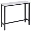 HOMCOM Rectangular Bar Table, Wood Effect Coffee Table for Small Space, Breakfast Dining, Kitchen, Industrial, White & Black - 1