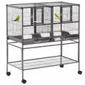 PawHut Large Bird Cage Parrot Cage with Divider, Slide Tray for Finch Canaries Parakeets Cockatiels, 95 x 45.5 x 102 cm - 1