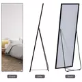 HOMCOM Full Length Dressing Mirror, Floor Standing or Wall Hanging, Aluminium Alloy Framed Full Body Mirror for Bedroom, Living Room, 50 x 161.5cm, Black - 5