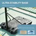 HOMCOM Portable Basketball Stand 175-215cm Adjustable Height Sturdy Rim Hoop w/ Large Wheels Stable Base Net Free Standing - 6