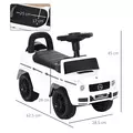 HOMCOM 3 in 1 Kids Ride On Car G350 Licensed Foot To Floor Slider Toddler Push Along NO POWER White 12-36 months - 3