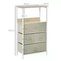 HOMCOM 4 Drawer Storage Chest Unit Home Cabinet w/ Shelves Home Living Room Bedroom Entryway Living Furniture, Light Grey - 3