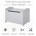 HOMCOM Wooden Kids Toy Box Children Storage Organizer Chest Safety Hinge Playroom Furniture Grey - 7