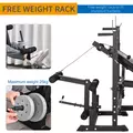 HOMCOM Weight Bench, 6 in 1 Adjustable Bench Press with Leg Extension, Barbell Rack, Preacher Curl Pad, Resistance Band, Multi-Function Home Gym Equipment for Strength Training Weightlifting - 7