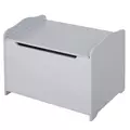 HOMCOM Wooden Kids Toy Box Children Storage Organizer Chest Safety Hinge Playroom Furniture Grey - 1