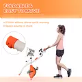 HOMCOM 2-in-1 Folding Exercise Bike with 8-Level Magnetic Resistance, Arm Resistance Band, Pulse Sensor, Orange - 8