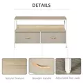 HOMCOM TV Stand Cabinet with 2 Foldable Drawers - Maple Colour - 6