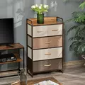 HOMCOM 5-Drawer Dresser Tower 3-Tier Storage Organizer with Steel Frame Wooden Top for Bedroom Hallway Closets - 2