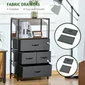 HOMCOM 4 Drawer Storage Chest Unit Home Cabinet w/ Shelves Home Living Room Bedroom Entryway Living Furniture, Black - 5