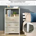 HOMCOM 4 Drawer Storage Chest Unit Home Cabinet w/ Shelves Home Living Room Bedroom Entryway Living Furniture, Light Grey - 7