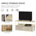 HOMCOM TV Stand Cabinet with 2 Foldable Drawers - Maple Colour - 5