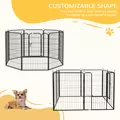 PawHut 8 Panels Heavy Duty Puppy Playpen, for Large, Medium Dogs, Indoor and Outdoor Use - Black - 4