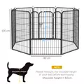 PawHut 8 Panels Heavy Duty Puppy Playpen, for Large, Medium Dogs, Indoor and Outdoor Use - Black - 3