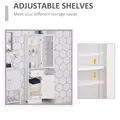 kleankin Bathroom Storage Cabinet with 3-tier Shelf Drawer Door, Floor Cabinet Free Standing Tall Slim Side Organizer Shelves, White - 5