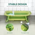 HOMCOM Baby Bath Tub for Toddler Kids Infant Ergonomic Foldable Secure Non-Slip Portable with Baby Cushion for 0-3 Years Green - 7