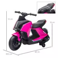 HOMCOM 6V Kids Electric Motorbike Ride On Toy w/ Music LED Lights Safety Training Wheels for Girls Boy 2-4 Years Pink - 3