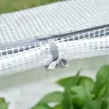 Outsunny Mini Greenhouse Portable Flower Planter Tomato Vegetable House for Garden Backyard with Zipper 120 x 60 x 60 cm, White - 8