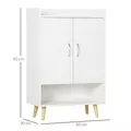 HOMCOM Modern Shoe Cabinet Storage Organizer with Doors and Shelves for Hallway & Entryway, 60L x 30W x 92Hcm, White - 3