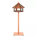 PawHut 130cm Wooden Bird Table, Feeding Station with Roof for Outdoor, Brown - 1