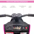 HOMCOM 6V Kids Electric Motorbike Ride On Toy w/ Music LED Lights Safety Training Wheels for Girls Boy 2-4 Years Pink - 5