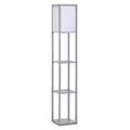 HOMCOM 3-Tier Floor Lamp, Floor Light with Storage Shelf, Reading Standing Lamp with Acrylic Shade for Living Room, Bedroom, Kitchen, Dining Room, Office, Dorm, 160cm, Grey - 1