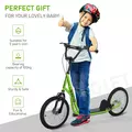 HOMCOM Kick Scooters for Kids with Adjustable Height, Anti-Slip Deck, Dual Brakes, Rubber Tyres, for Boys and Girls Aged 5+ Years Old - Green - 5