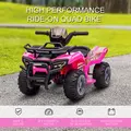 HOMCOM 6V Kids Electric Ride on Car Toddlers Quad Bike All Terrain Vehicle Toy With Music for 18-36 months Pink - 4