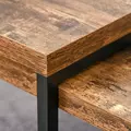 HOMCOM Nesting Coffee Table Set of 2, Industrial Stacking Side End Tables with Metal Frame for Living Room, Bedroom, Rustic Brown - 9