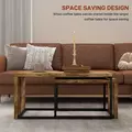 HOMCOM Nesting Coffee Table Set of 2, Industrial Stacking Side End Tables with Metal Frame for Living Room, Bedroom, Rustic Brown - 7