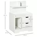HOMCOM Bedside Table, Small Bedside Cabinet with 2 Drawers and Storage Shelves, Modern Nightstand for Bedroom, White - 3