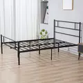 HOMCOM King Metal Bed Frame Solid Bedstead Base with Headboard and Footboard, Metal Slat Support and Underbed Storage Space, Bedroom Furniture, Black - 7