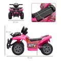 HOMCOM 6V Kids Electric Ride on Car Toddlers Quad Bike All Terrain Vehicle Toy With Music for 18-36 months Pink - 3