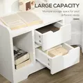 HOMCOM Bedside Table, Small Bedside Cabinet with 2 Drawers and Storage Shelves, Modern Nightstand for Bedroom, White - 5