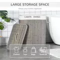 HOMCOM 100L Laundry Basket with Lid String Handles, 2 Section Collapsible Hamper Removable Lining Foldable Water-Resistant Dirty Clothes Storage, Grey - 4