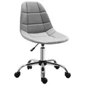 Vinsetto Ergonomic Office Chair with Adjustable Height and Wheels Velvet Executive Chair Armless for Home Study Bedroom Grey - 1