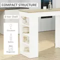 HOMCOM Bar Table, Dining Table with 4-Tier Storage Shelf for Breakfast Bar, Kitchen, Dining Room, Living Room, Natural - 4