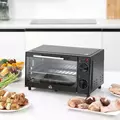 HOMCOM Mini Oven, 9L Countertop Electric Grill, Toaster Oven with Adjustable Temperature, Timer, Dishwasher Safe Baking Tray and Wire Rack, 750W, Black - 1