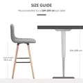 HOMCOM Breakfast Bar Stool Set of 2 Armless Button-Tufted Counter Height Bar Chairs with Wood Legs & Footrest, Grey - 7