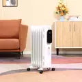 HOMCOM 1500W Oil Filled Radiator, 7 Fin Portable Electric Heater with LED Display, 24H Timer, 3 Heat Settings, Adjustable Thermostat, Safety Cut off, Remote Control, White - 2