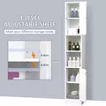 kleankin Tall Bathroom Storage Cabinet with Mirror, Freestanding Floor Cabinet Tallboy Unit with Adjustable Shelves, White - 8