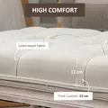 HOMCOM 80cm End of Bed Bench, Window Seat, Tufted Bench for Bedroom, Hallway, Living Room, Cream White - 6