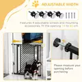 PawHut 74-80 cm Pressure Fit Safety Gate for Doorways and Staircases, Dog Gate, Pet Barrier for Hallways with Auto Close, Double Locking - 6