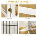 PawHut Wooden Pet Gate, Freestanding Dog Safety Barrier, w/ 2 Support Feet, White - 7