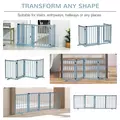 PawHut Pet Gate Wooden Foldable Dog Safety Barrier w/ 4 Panels for Small and Medium Dogs Blue - 4