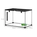 PawHut Glass Reptile Terrarium Insect Breeding Tank Vivarium Habitats with Thermometer for Lizards, Horned Frogs, Snakes, Spiders - Large 50 x 30 x 35cm - 3
