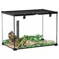 PawHut Glass Reptile Terrarium Insect Breeding Tank Vivarium Habitats with Thermometer for Lizards, Horned Frogs, Snakes, Spiders - Large 50 x 30 x 35cm - 1