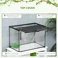 PawHut Glass Reptile Terrarium Insect Breeding Tank Vivarium Habitats with Thermometer for Lizards, Horned Frogs, Snakes, Spiders - Large 50 x 30 x 35cm - 5