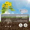 Outsunny Set of 2 291L Raised Garden Bed, Elevated Galvanised Planter Box for Flowers, Herbs, 100x100x30cm, Grey - 6