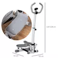 HOMCOM Adjustable Twist Stepper Aerobic Ab Exercise Fitness Workout Machine w/ LCD Screen, Height Adjust Handlebars for Home Gym, White and Grey - 3