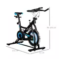 HOMCOM Stationary Exercise Bike, 8kg Flywheel Indoor Cycling Workout Fitness Bike, Adjustable Resistance Cardio Exercise Machine w/ LCD Monitor Pad and Phone Holder for Home, Gym, Office, Black - 3